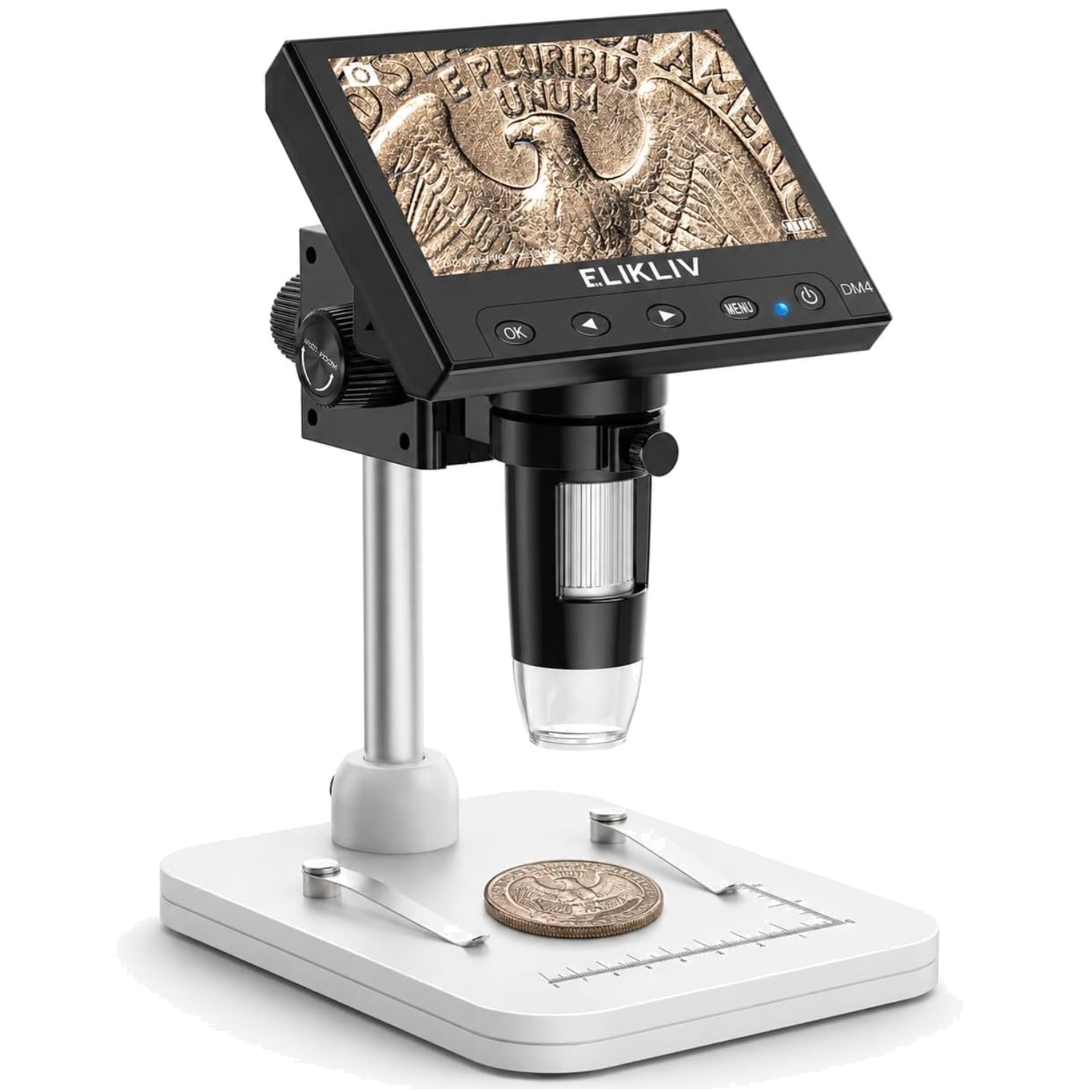 Compact Coin Microscope, Windows/MacBook Compatible