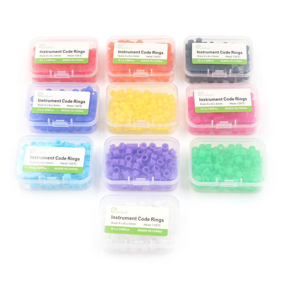 10Packs Dental Autoclavable 135ºC Bands Ring Recognition Silicone Color Large