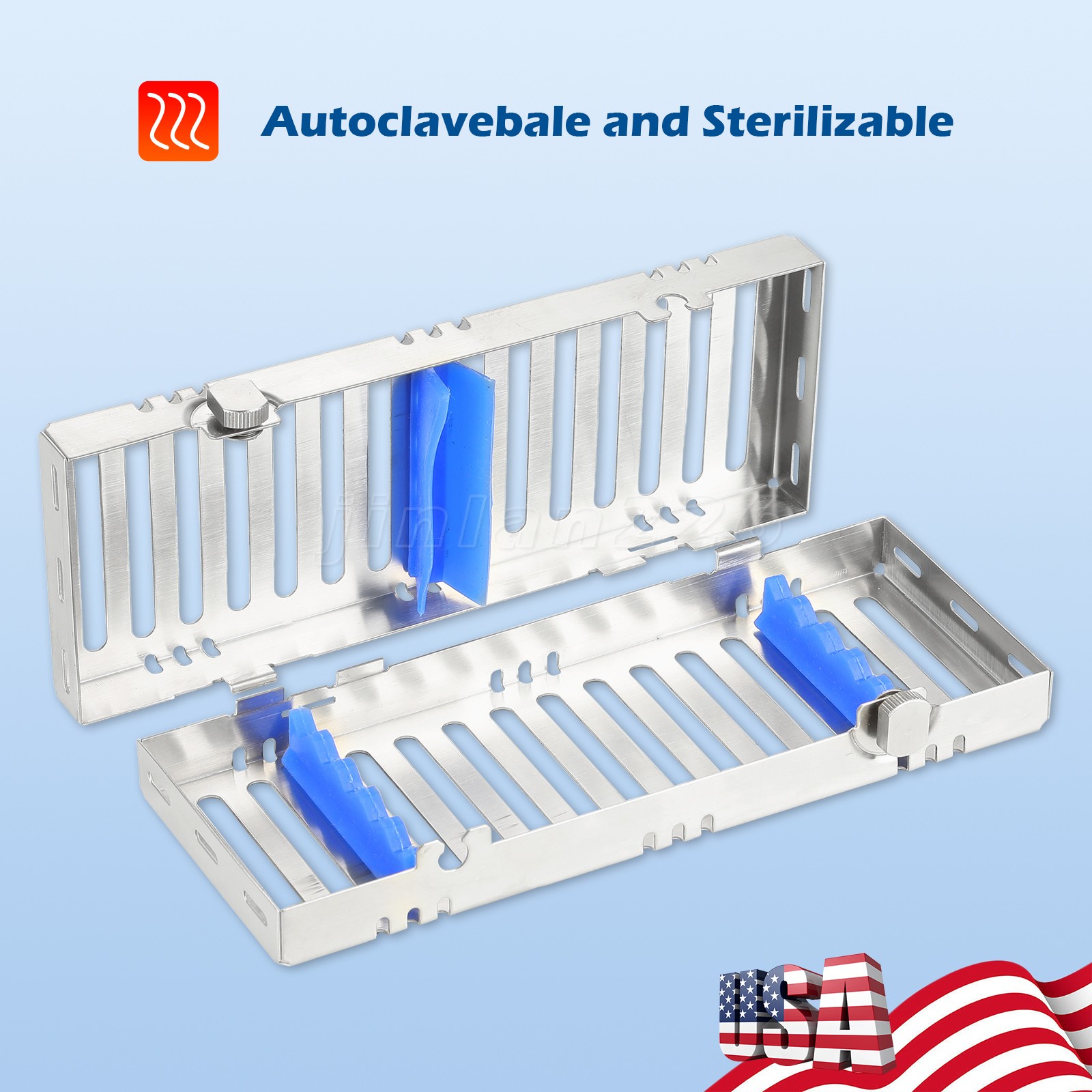 Small Size Autoclave Sterilization Tray Surgical Instrument Sterilization Box US