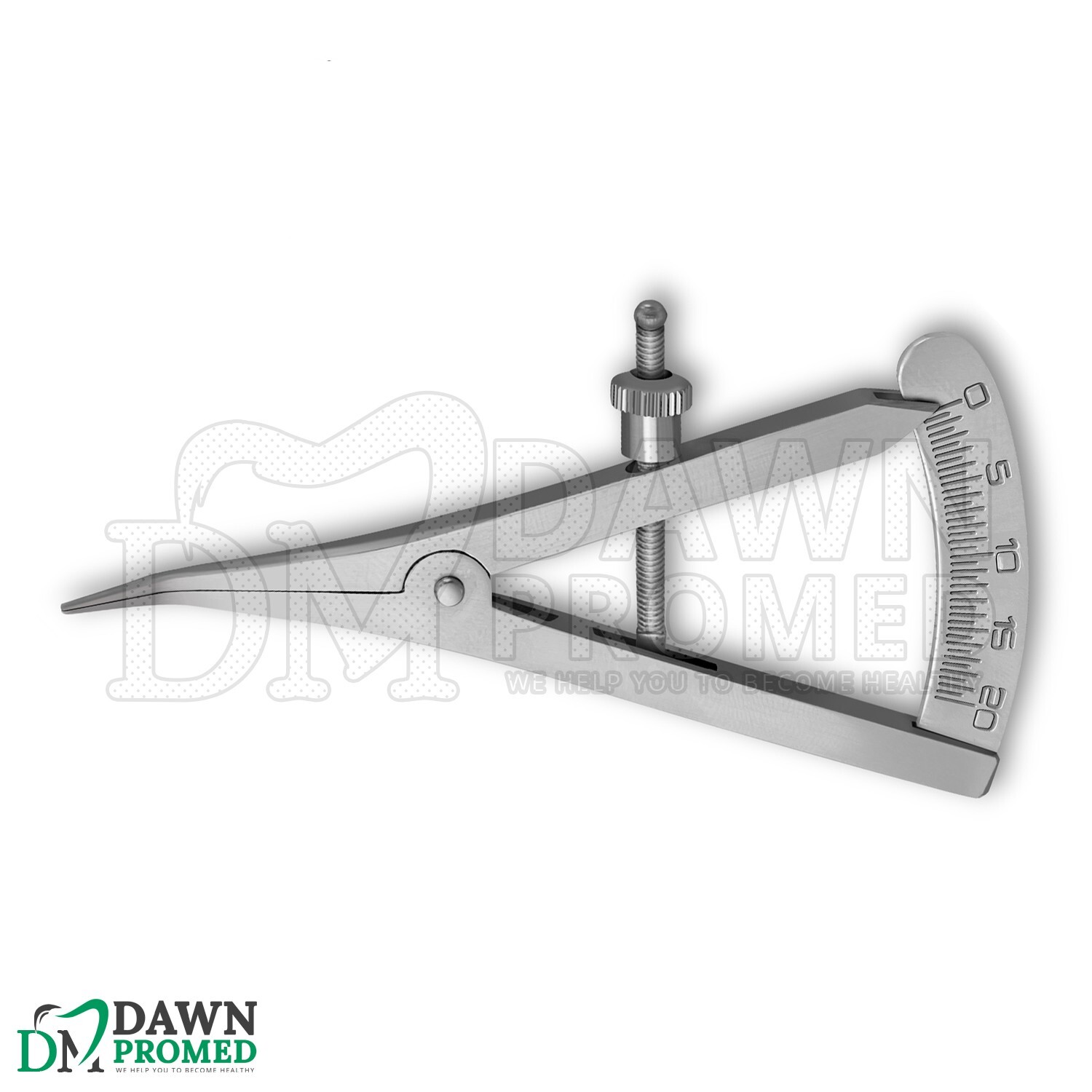 Castroviejo Caliper Angled 3.5″ Small Bone Mapping 0-20mm Scale Dental Inst