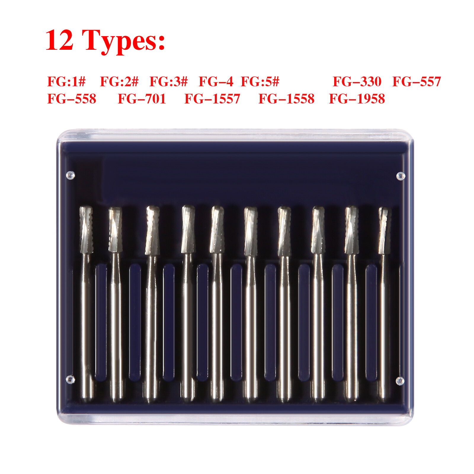 10pc/1pack Fresas de acero de carburo tungsteno FG redondas Drill Alta velocidad