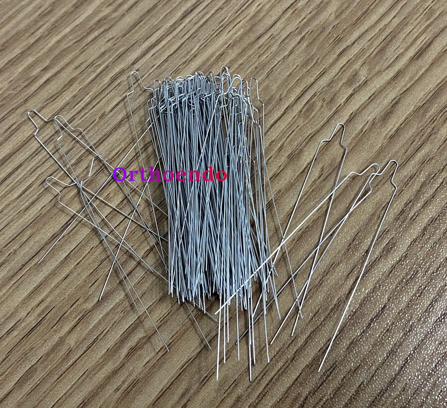 100Piece Dental Orthodontic Metal Preformed Ligature Wire Long Short Twisted End