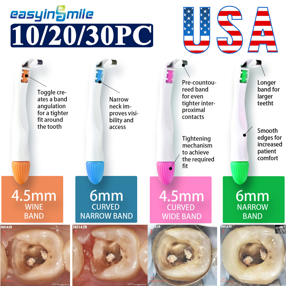 Dental Pro Matrix Bands Pre Formed Tofflemire Bands Single Use For Crown Making
