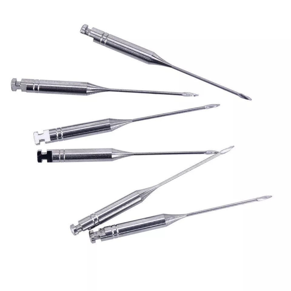 6 Pcs Dental Peeso Reamers Endodontic Stainless Steel Endo Root Canal File Burs