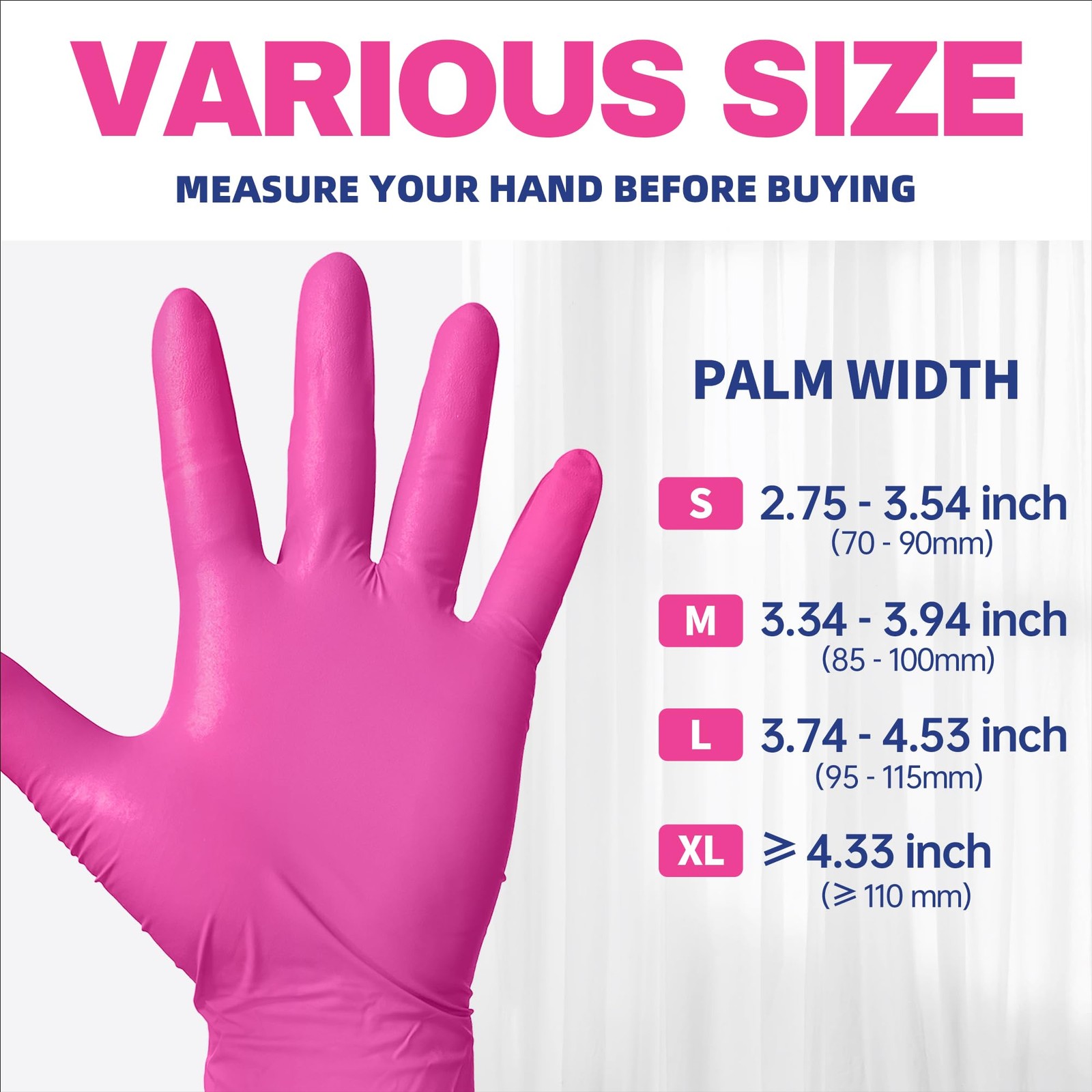 Nitrile Exam Gloves, 4 Mil 100 Pcs PowderFree LatexFree Medical Cooking FoodS…