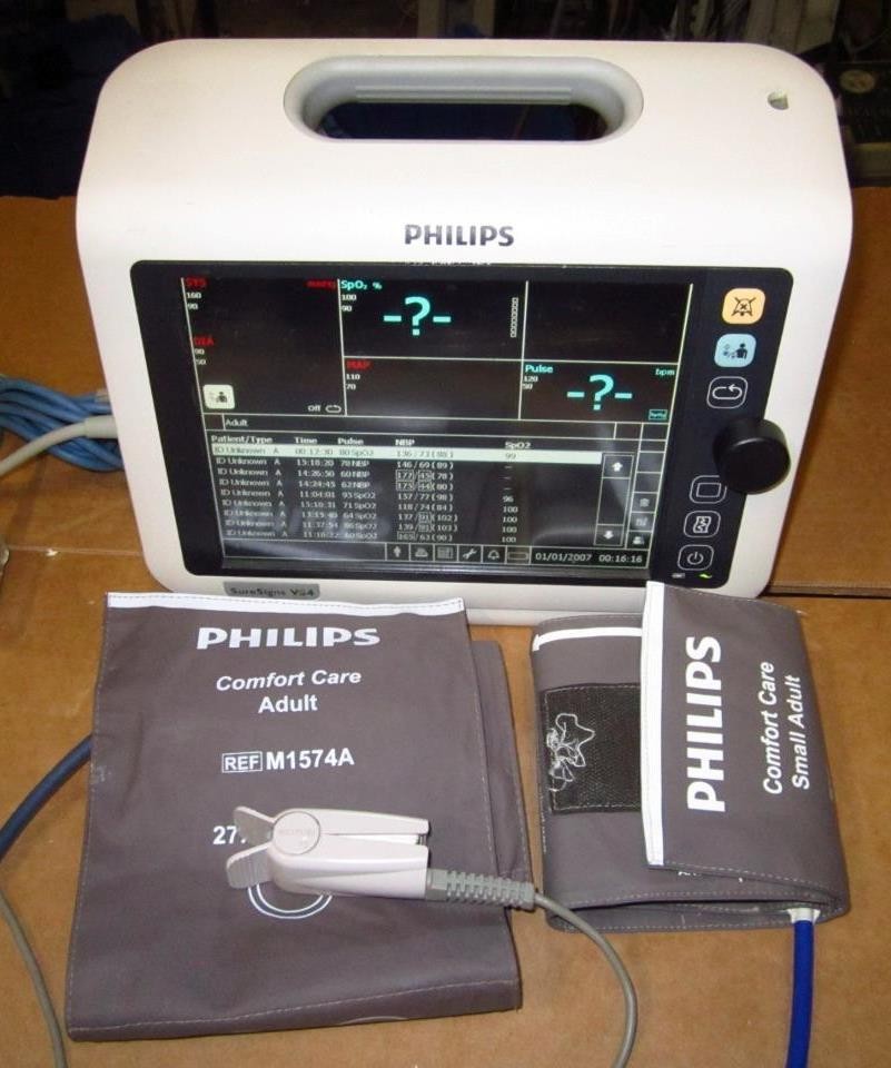 PHILIPS SureSigns VS4 Patient Monitor SpO2 NIBP printer