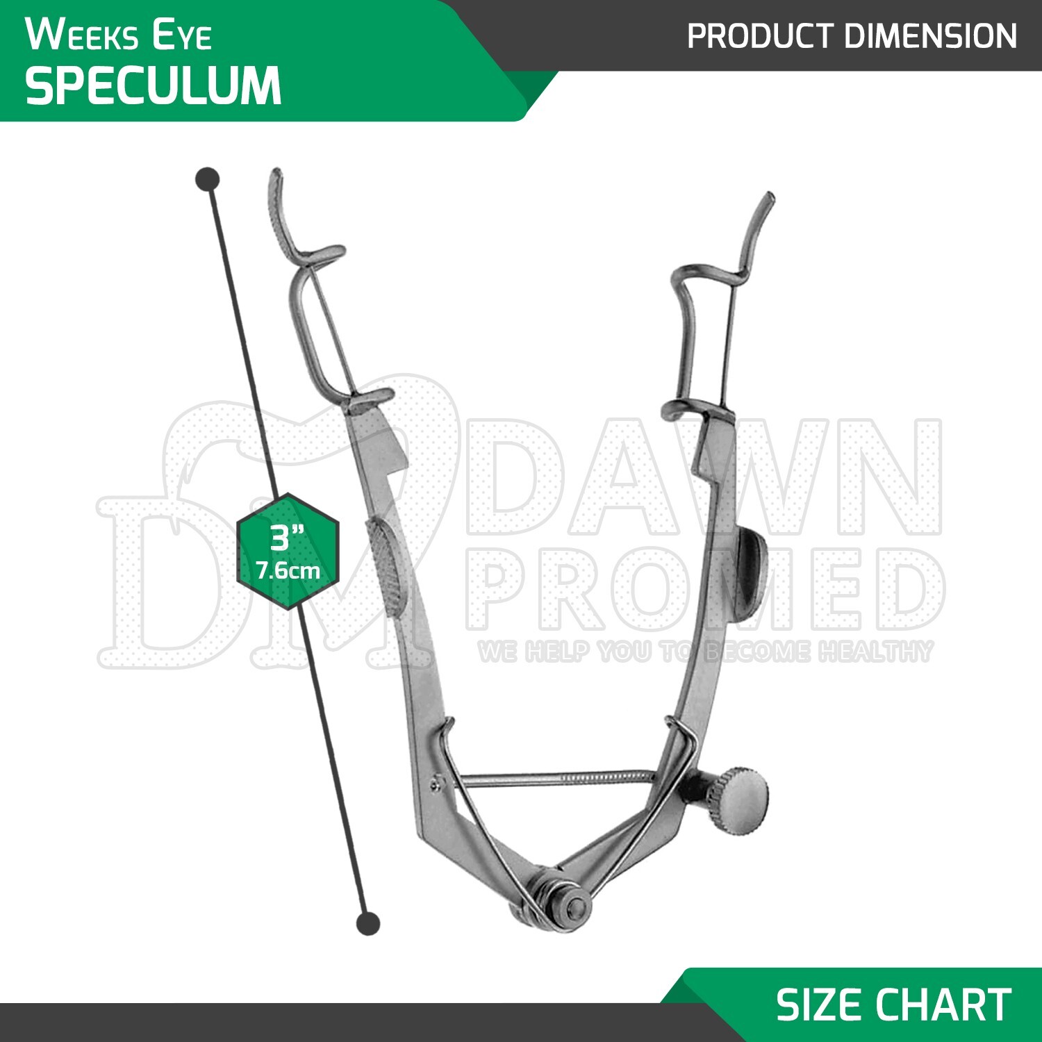 Weeks Eye Speculum 3” Fenestrated Wire Blades Ophthalmology Surgical German Gr