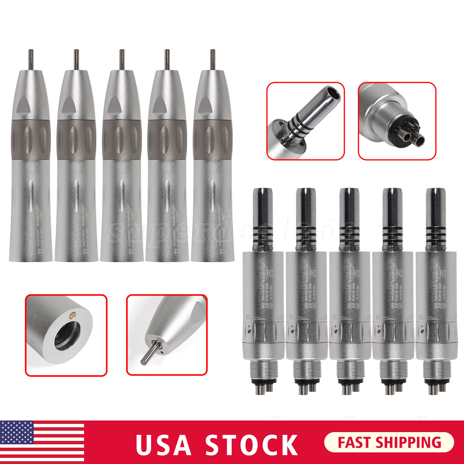 NSK Style Dental Inner Slow Low Speed Handpiece Straight Air Motor 4 H E-Type st
