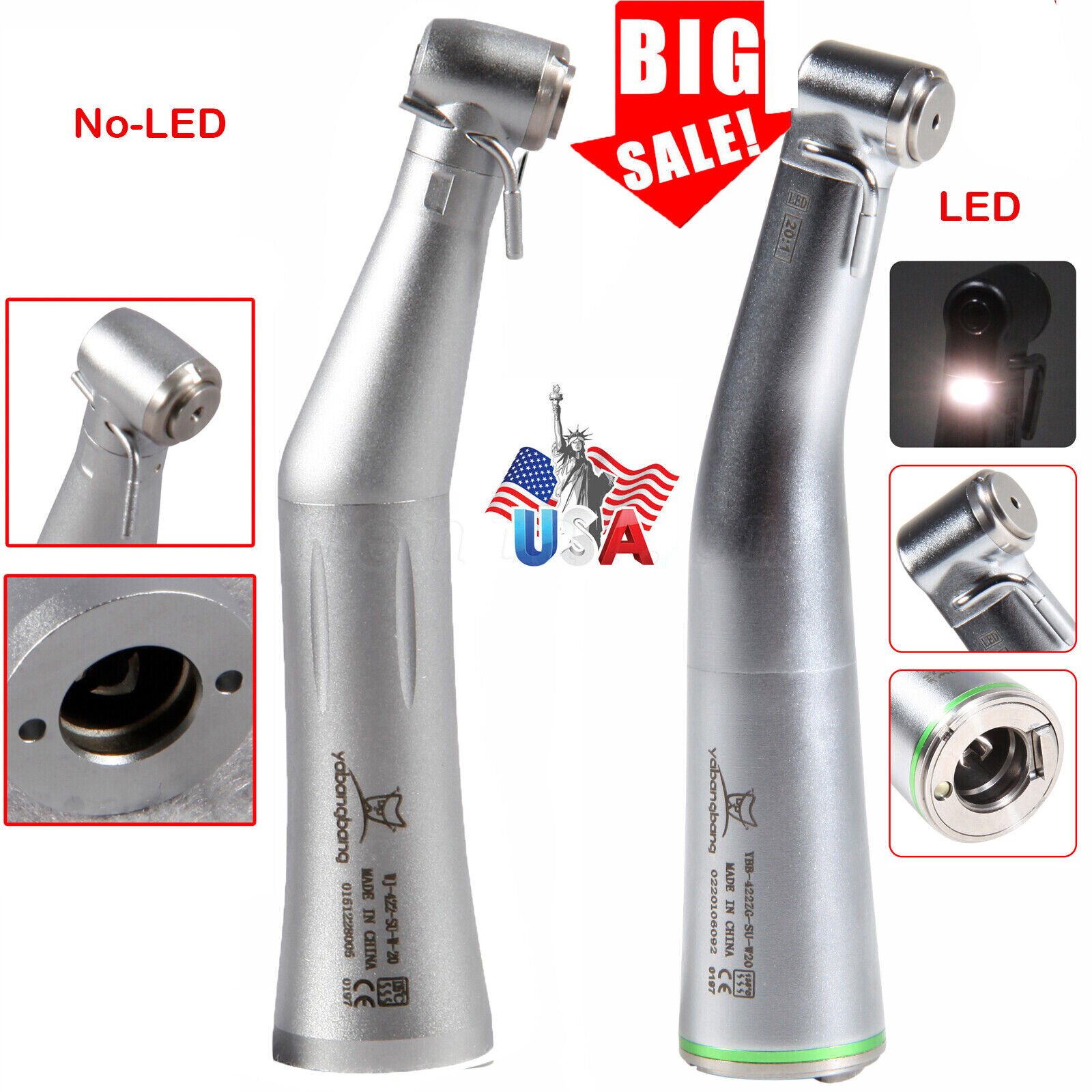Dental 20:1 Implant LED/Non LED Surgical Contra Angle Handpiece NSK Style
