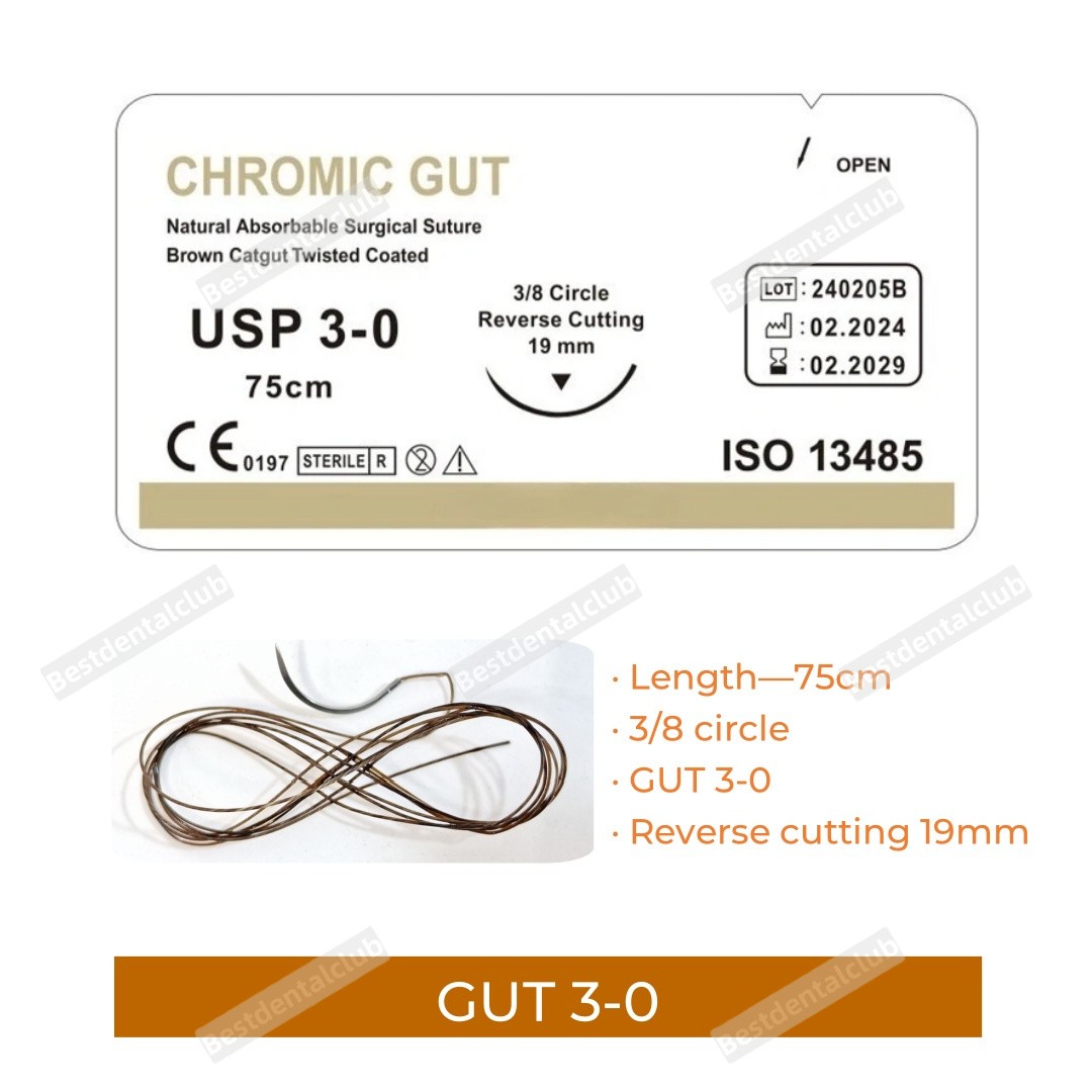 Chromic Gut Absorbable Dental Natural Traning Reverse ﻿
