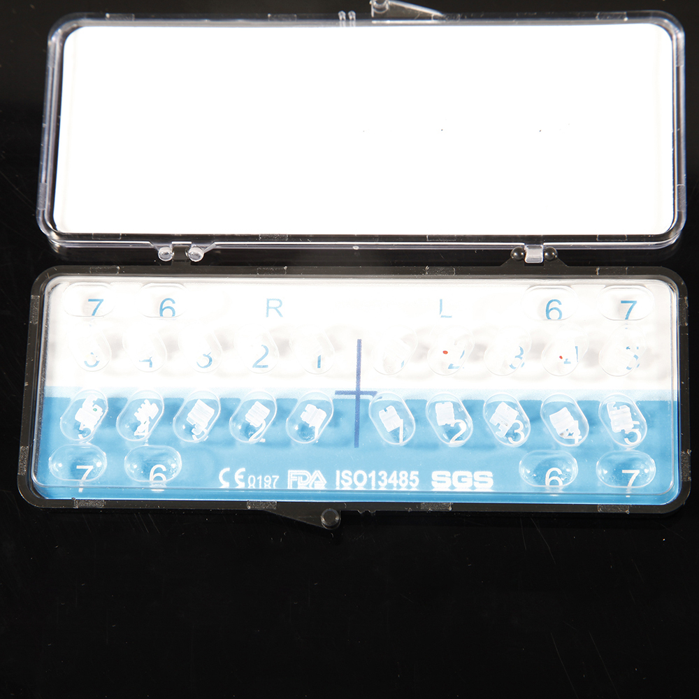 20pcs/set Dental Ceramic Braces Bracket Orthodontic MBT. 022 3-4-5 with hooks