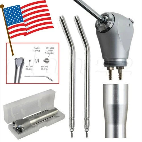 Dental Air Water Spray Triple 3 Way Button Syringe Handpiece + 2 Nozzles Tips