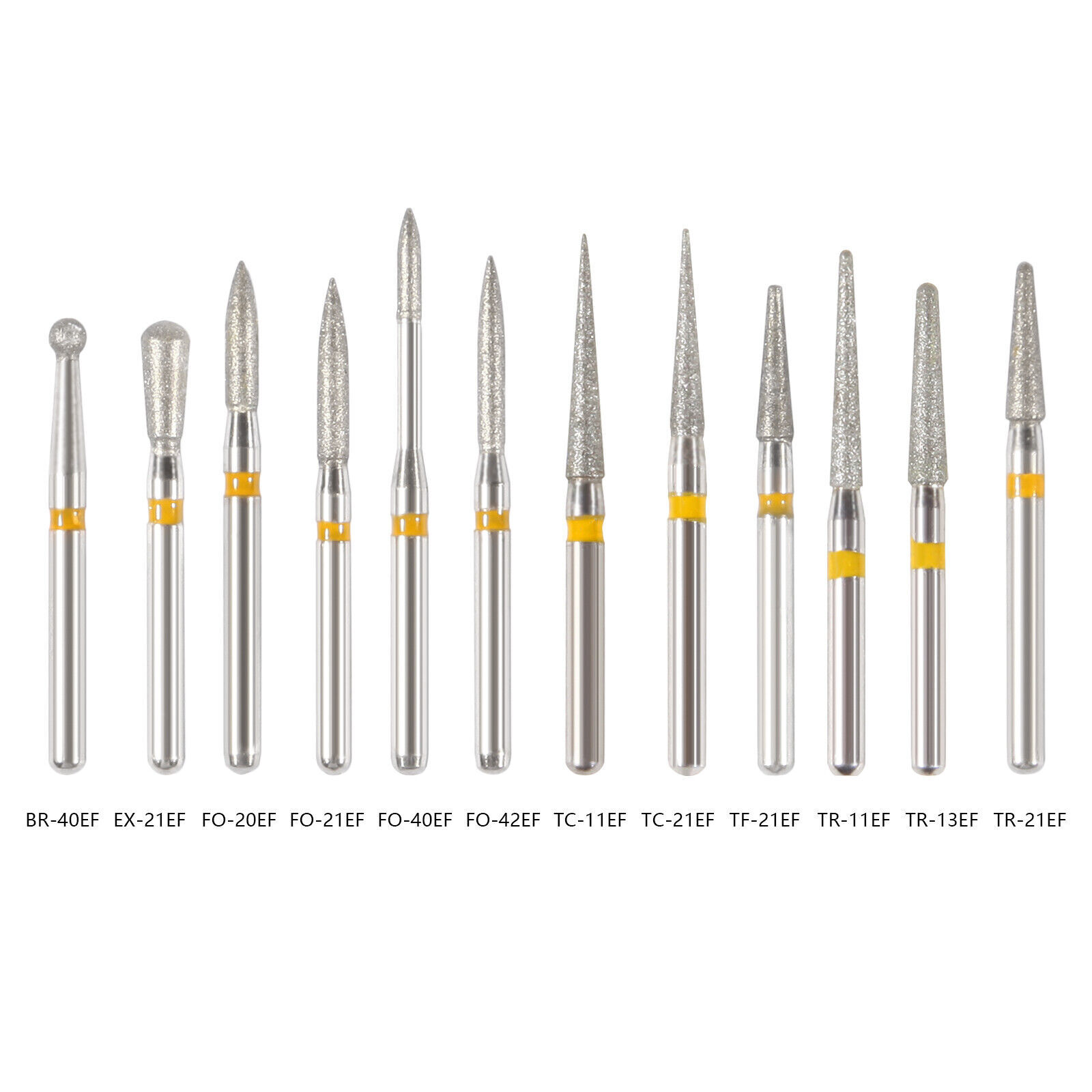 100 Pcs Dental Friction Grip For High Speed Handpiece Polishing Diamond Burs