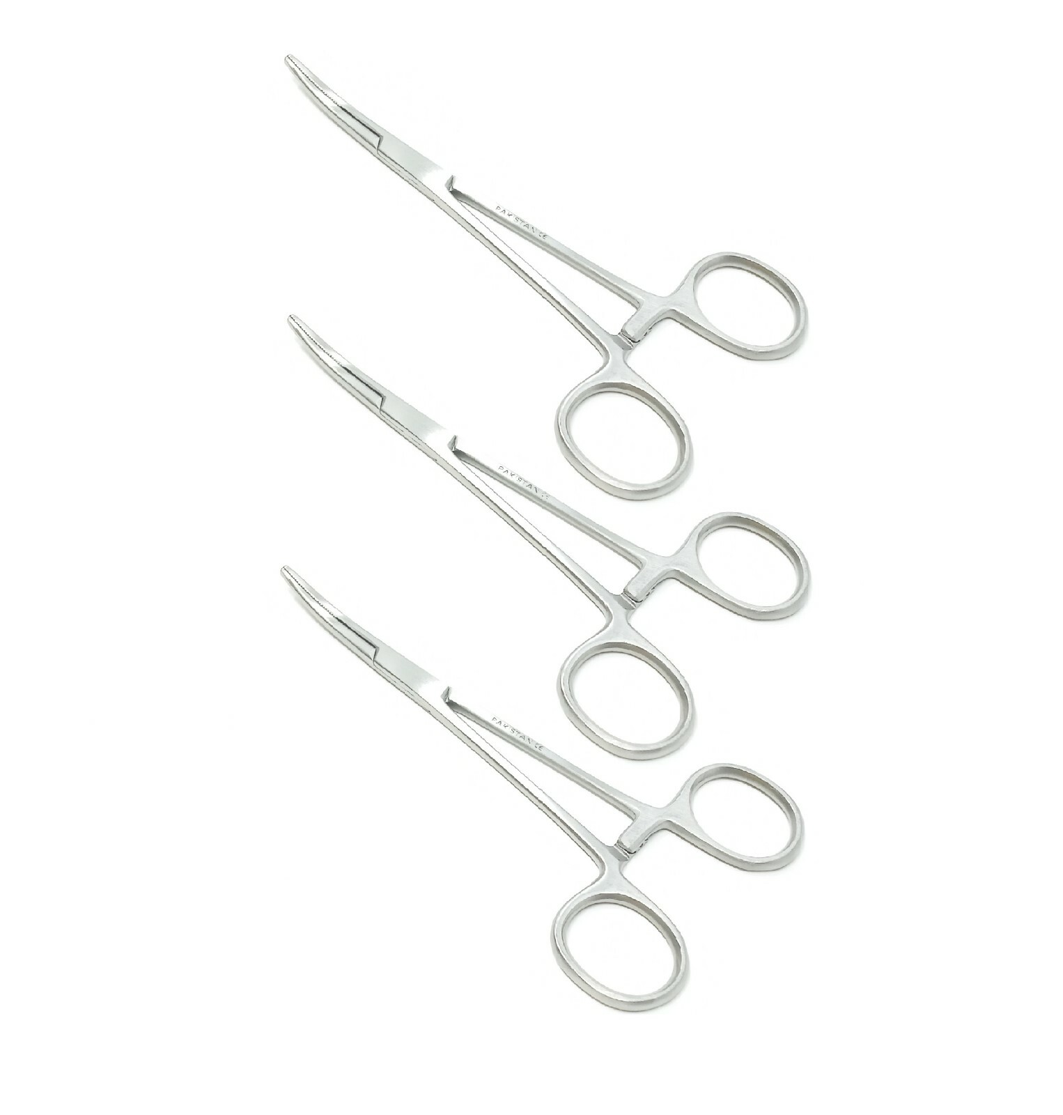 3 Premium Kelly Locking Hemostat Forceps 5.5″ Curved Satin Surgical Instrument