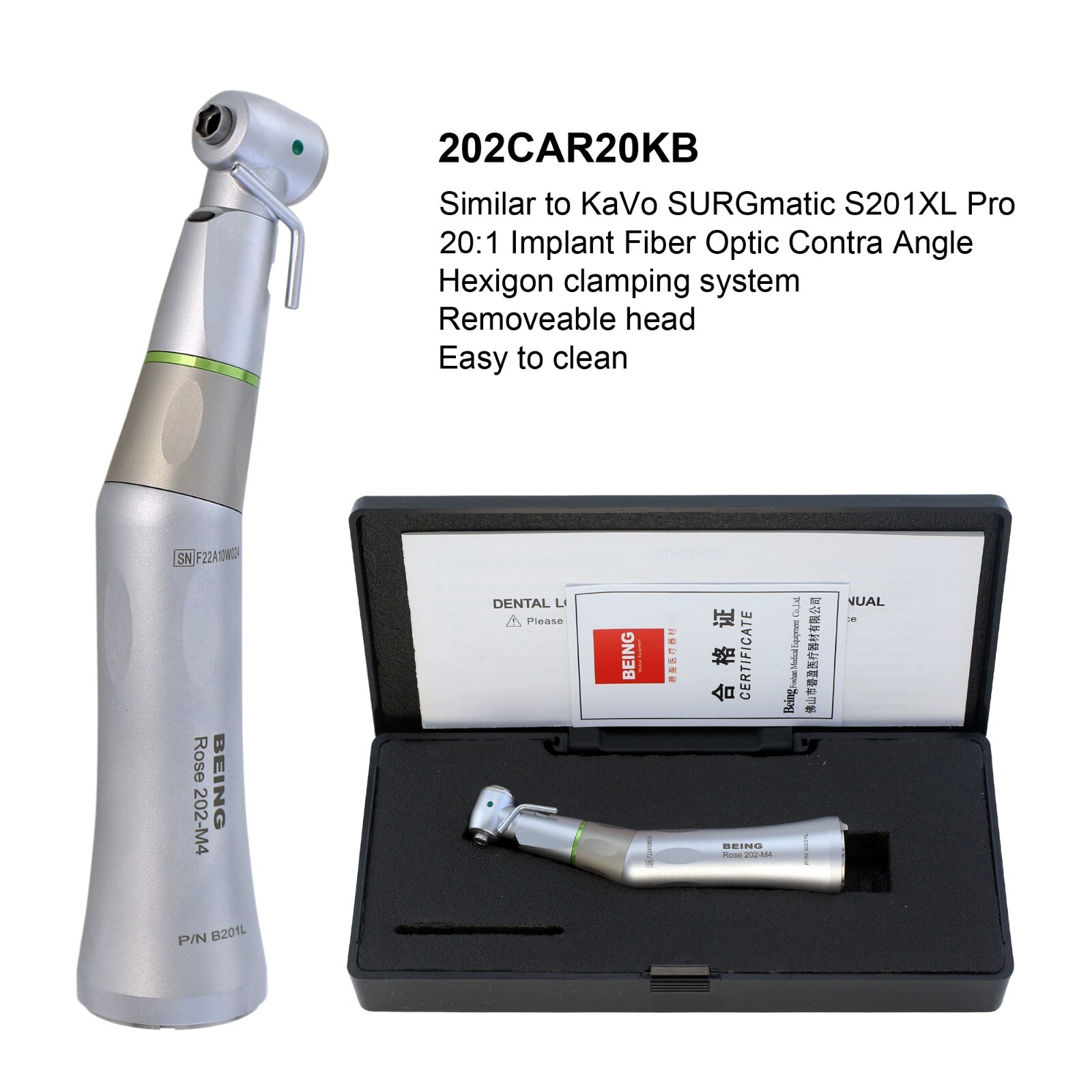 BEING Dental Implant Surgical Handpiece 20:1 1:1 External Spray Fiber Optic KaVo