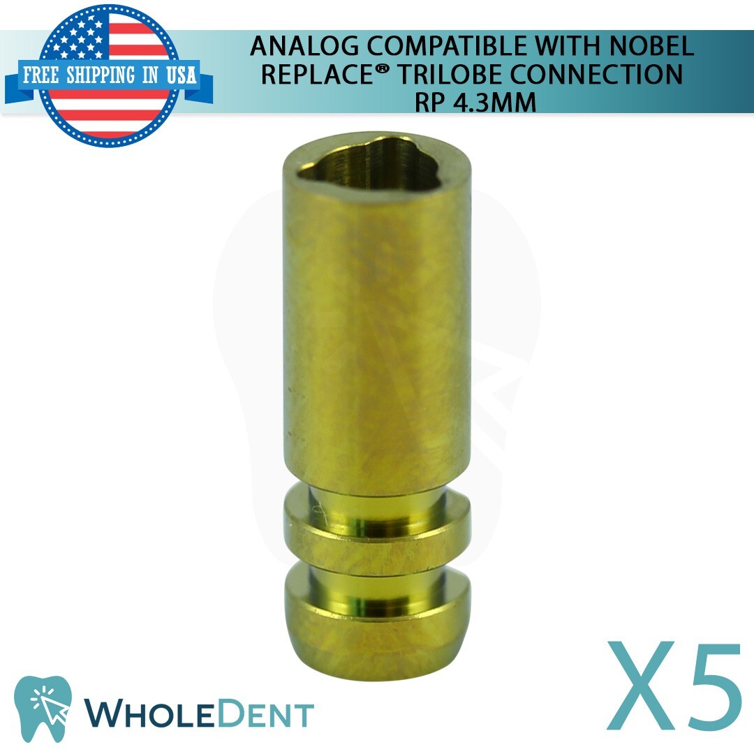 5X Analog Compatible With Nobel Replace Select™ Trilobe connection RP 4.3mm