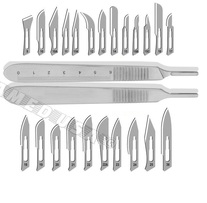 SET OF 200 STERILE SURGICAL BLADE #10 #11 #15 #15C #20 #21 #22 #23+ 2 HANDLE