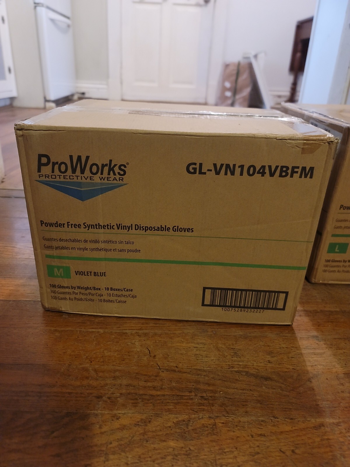 ProWorks Powder Free Synthetic Vinyl Gloves Violet Blue MEDIUM case Of 1000