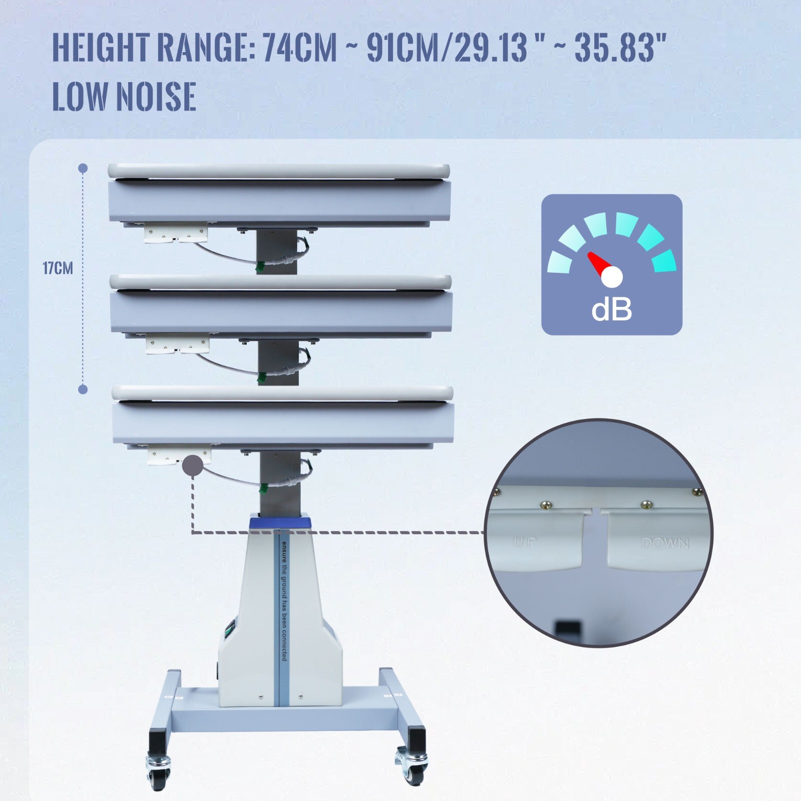 UCanSee Optometry Lift Electric Fluctuating Table, 23.62in x 18.11in Tabletop
