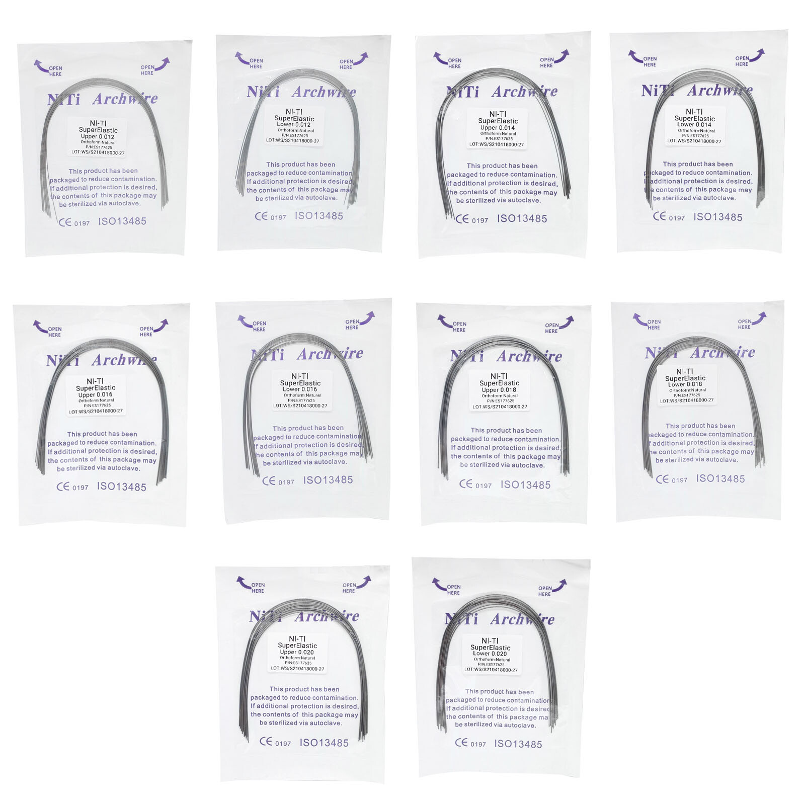 0.99$ Dental Orthodontic Super Elastic Niti Round Natural Form Arch Wire