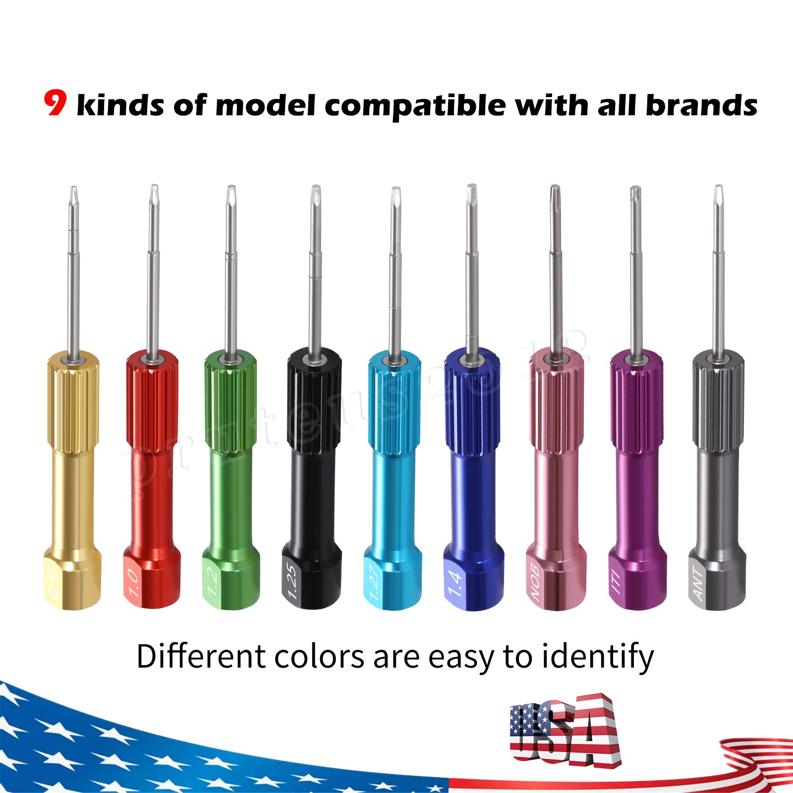Implant Pro Dental Implant Screwdriver Kit with Set of 9 Drivers and Base Holder