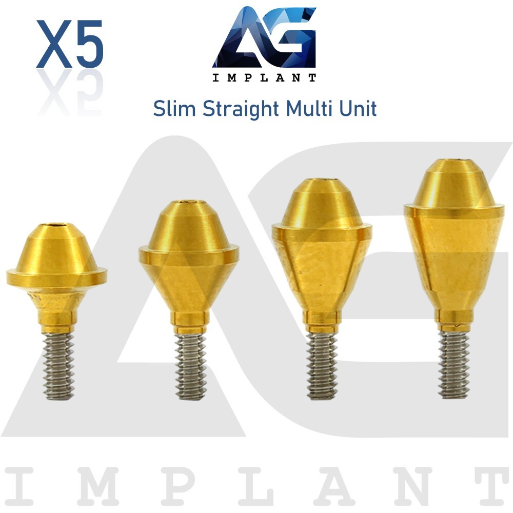 5 Straight Slim Multi Unit 1.6 Prosthetic Int Hexagon Titanium Head