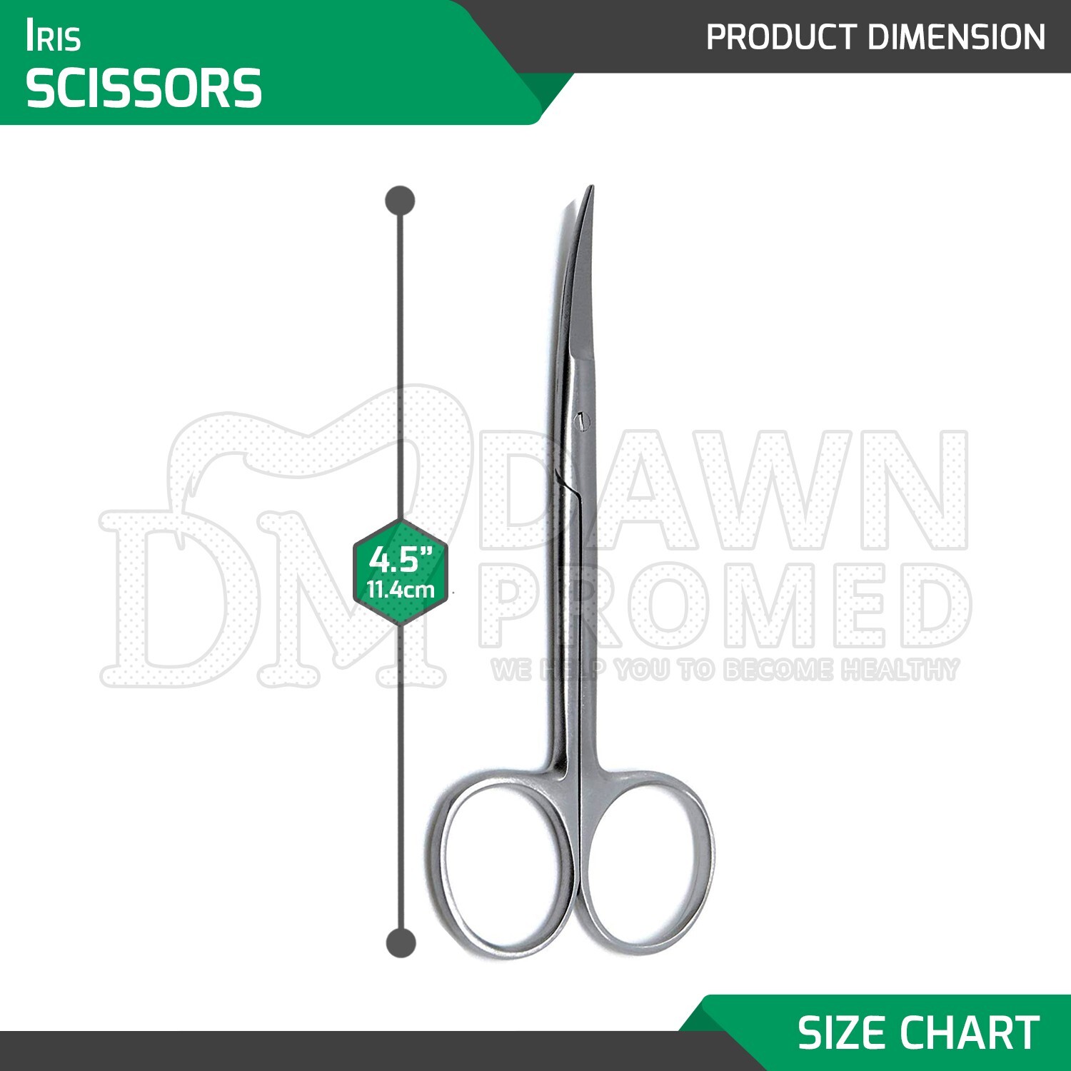 Iris Scissors 6 Pcs Set 4.5” Curved Jaws Dental Veterinary Surgical German Grade
