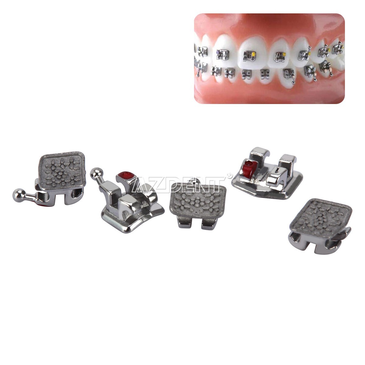 10Pack Brackets de Ortodoncia Mini Roth .022 con Ganchos Disponible en 3, 4 y 5