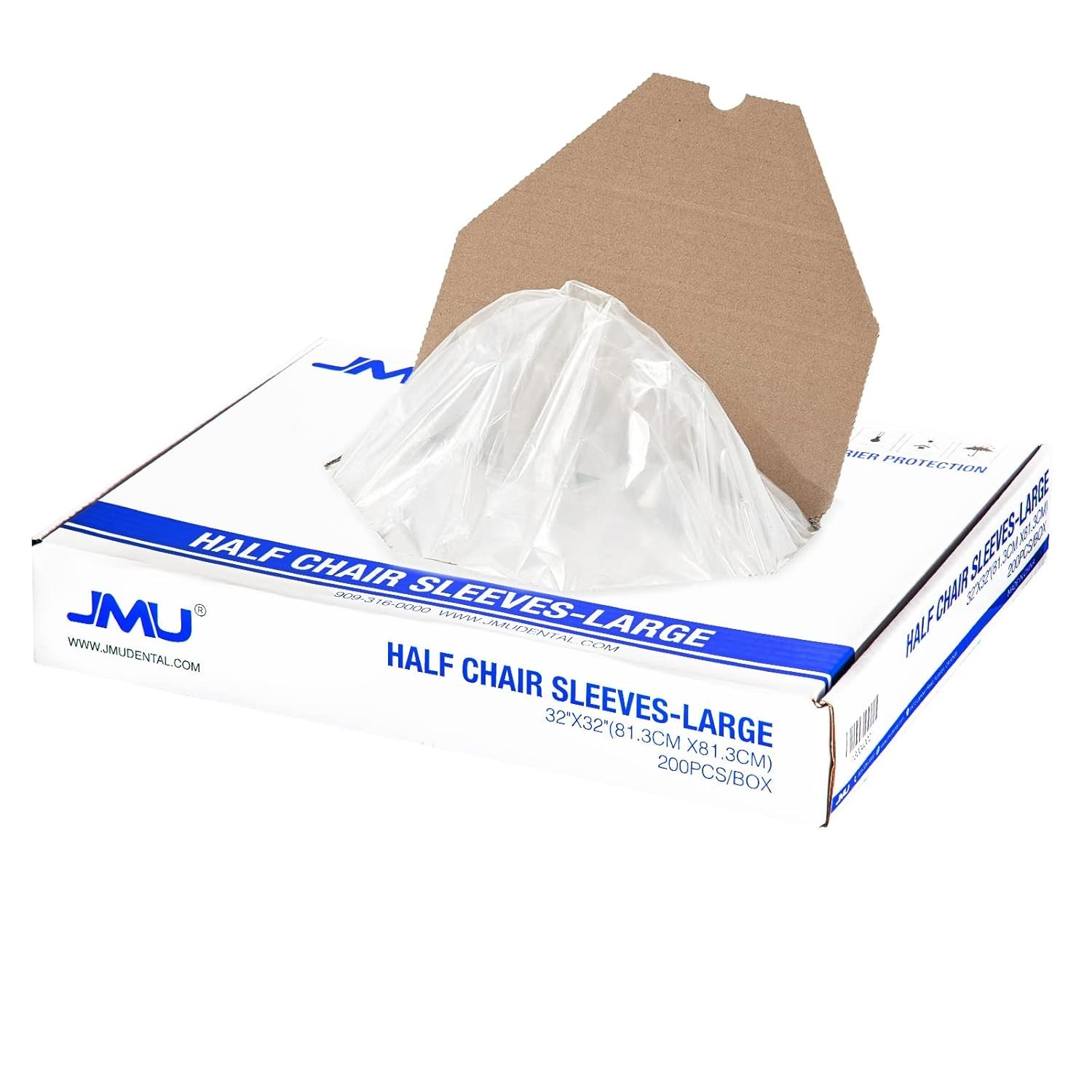 200 Count Clear Plastic Dental Chair Covers – 32″ x 32″ for Easy Cleanliness