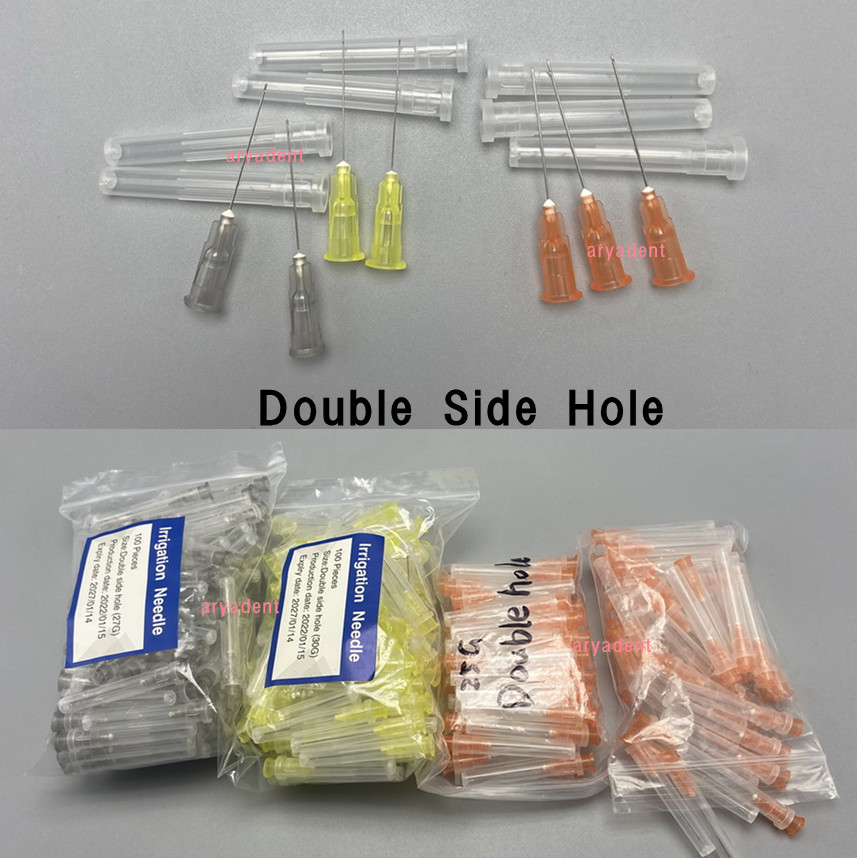 Dental Endo Irrigation Needle Disposable Syringe Tip 25/27/30GA Double Side Vent