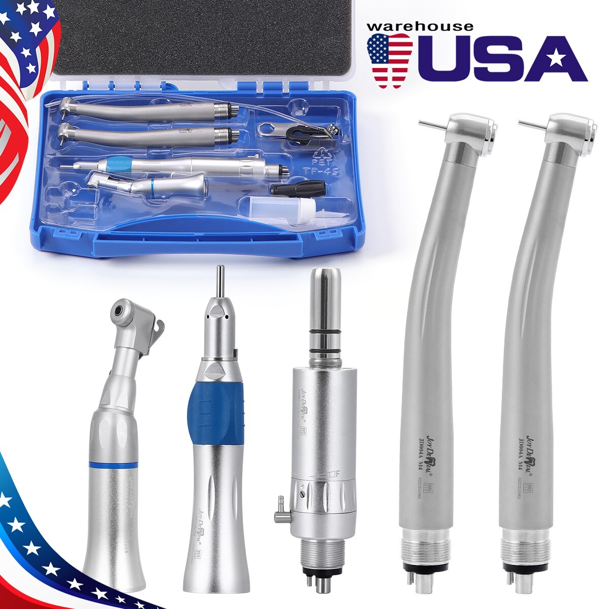 Portable Dental Delivery Unit Cart Air Compressor Scaler Curing Light+Handpiece