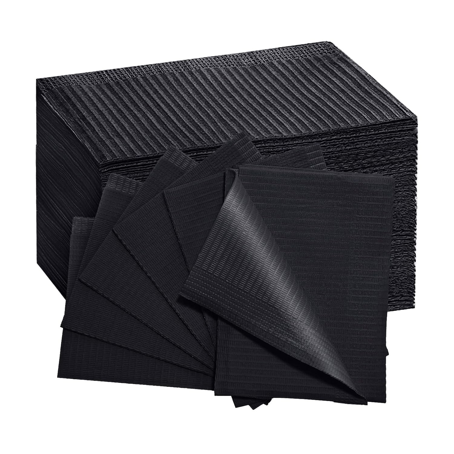 Versatile 50-Pack Black Dental Bibs 13″ x 18″ – Ideal for Dental and Tattoo Use