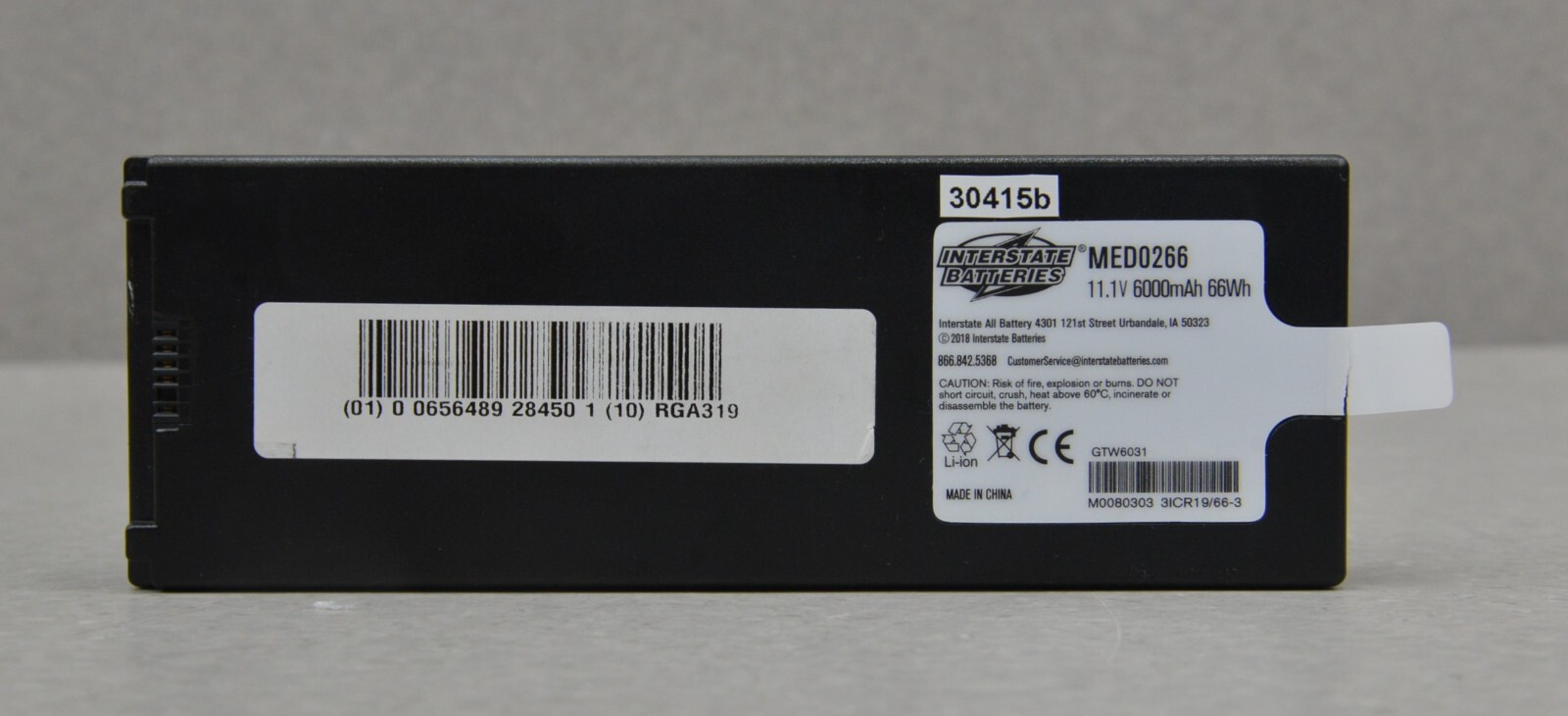 Interstate Batteries MED0266 Rechargeable Li-ion Battery 11.1V