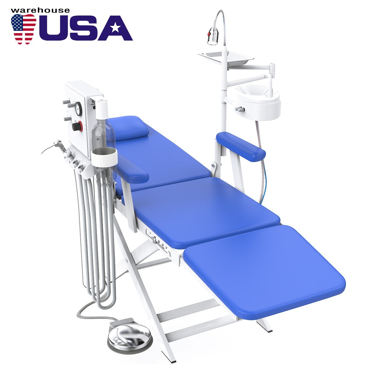 Portable Dental Mobile Delivery Unit Suction /Oilless Air Compressor/Chair