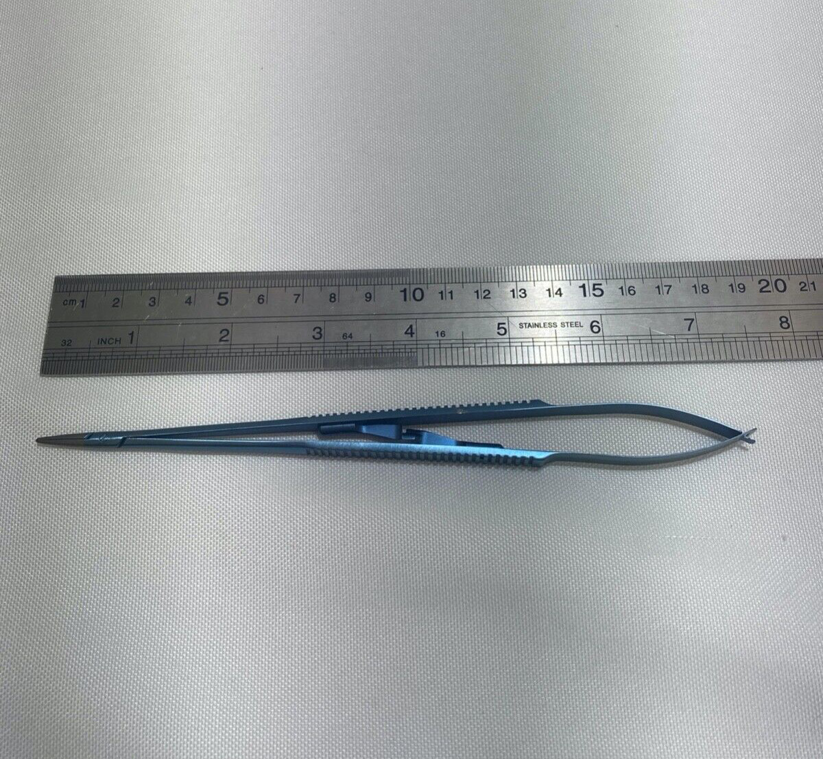 Scanlan 3003-225 Titanium Jacobson Micro Needle Holder Flat Handle Diamond Dust
