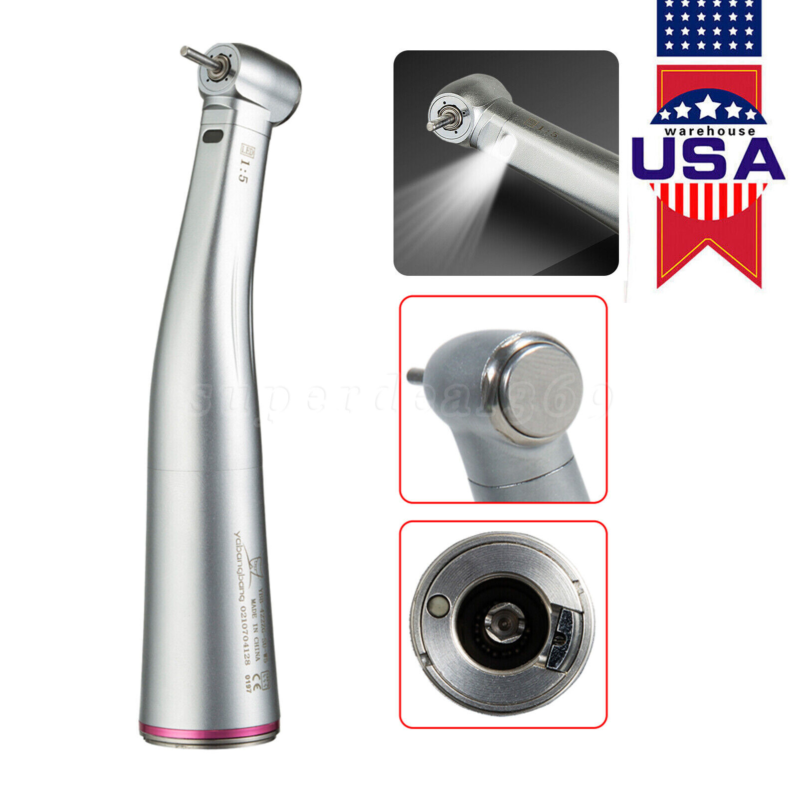 Dental 1:1 1:5 1:4.2 LED Optic Contra Angle Increasing Handpiece Electric po