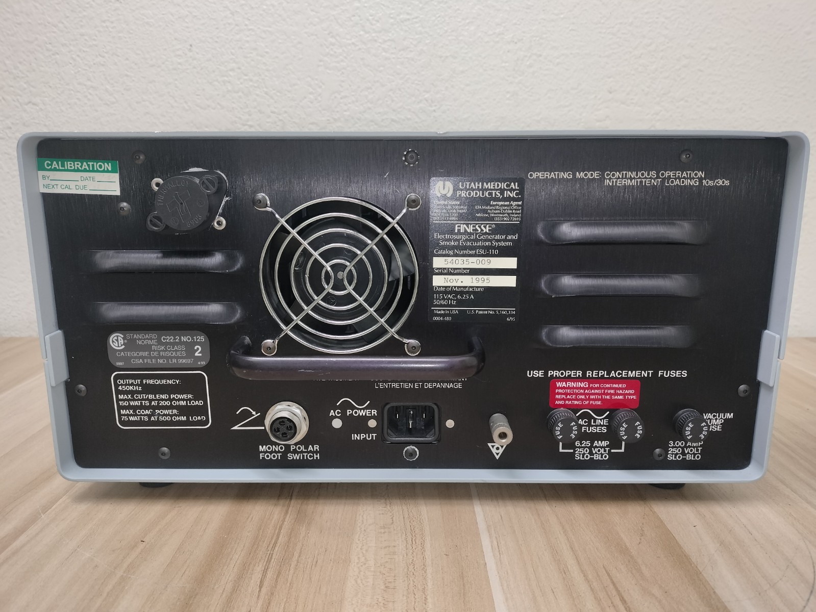 FINESSE ESU-110 Electrosurgical Generator & Smoke Evacuation System