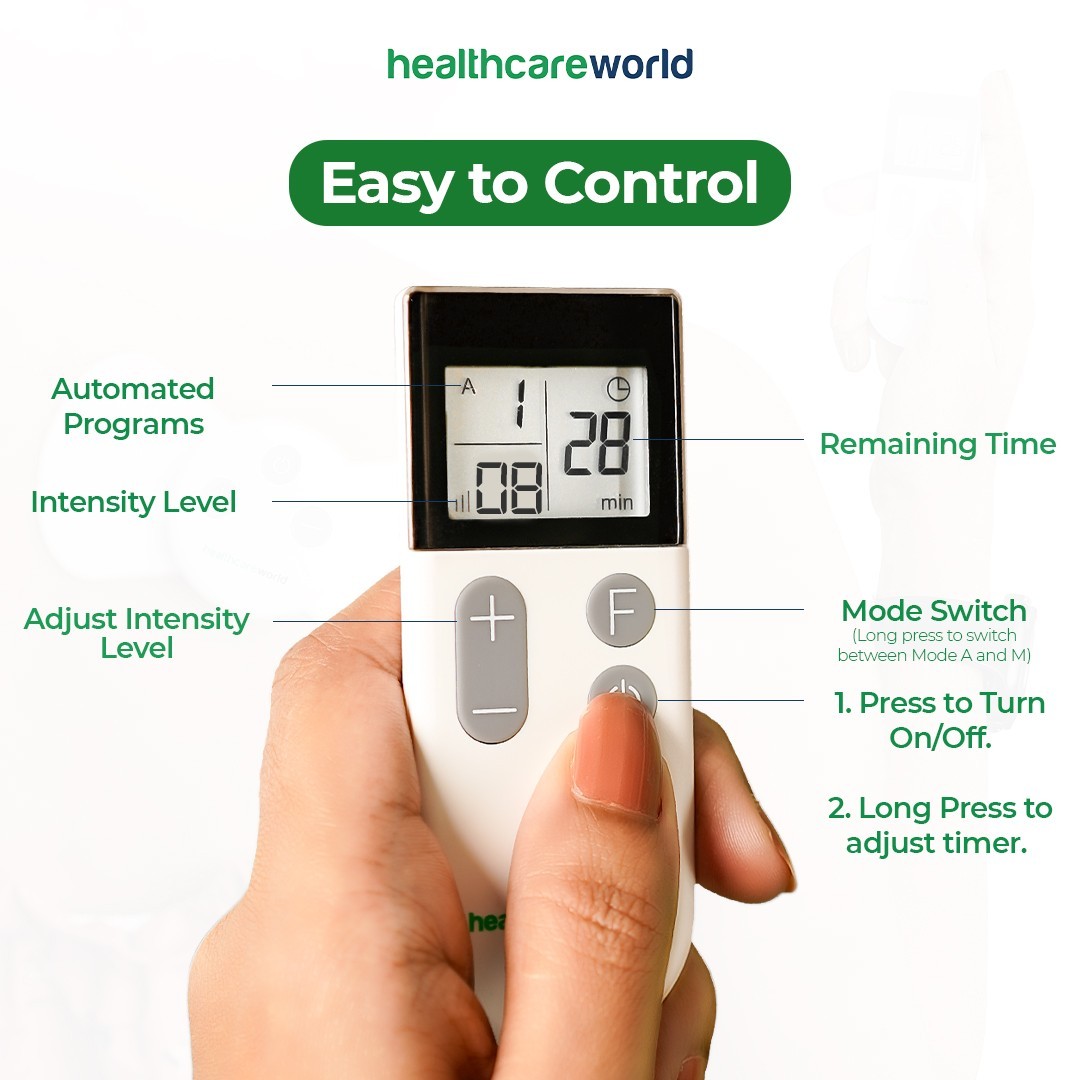 Wireless TENS Machine with Remote Control and 2 x Electrode Pads
