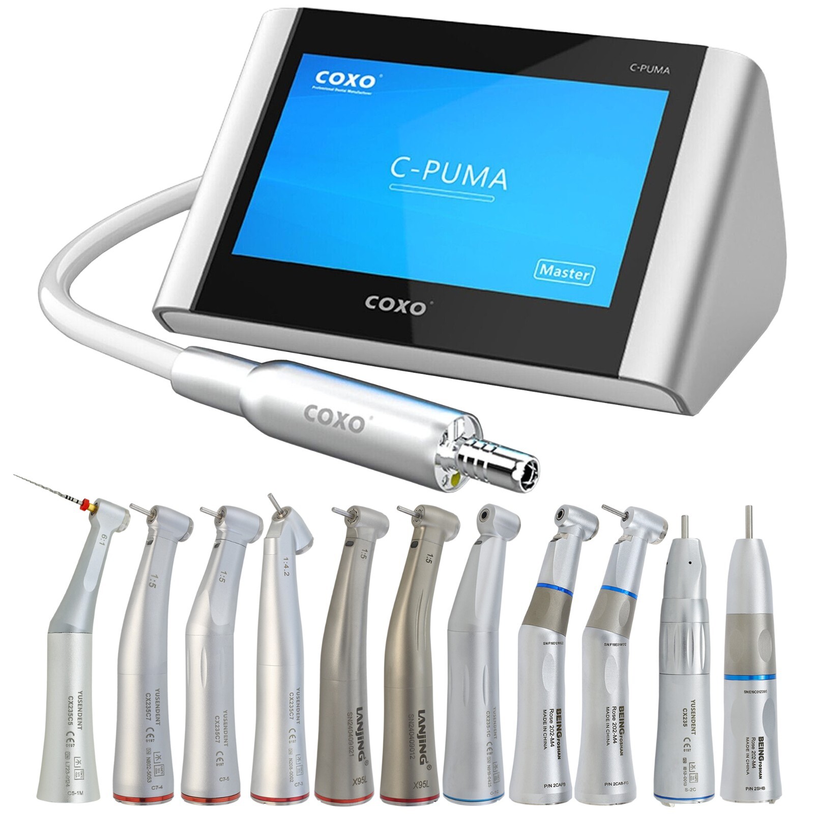 COXO Dental Electric Motor LED 1:5 Contra Angle 6:1 Endo Handpiece C PUMA Master