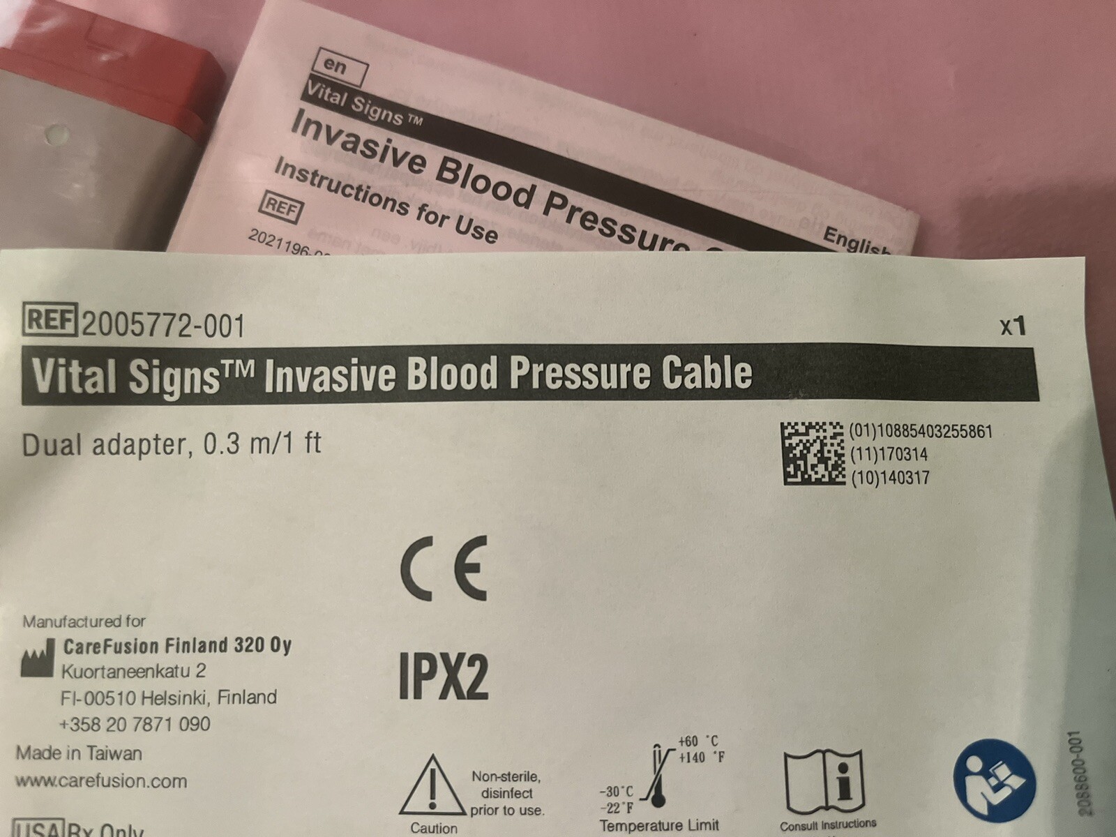 GE IBP Cable 2005772-001 (2103966-001) IPX2 dual adapter 0.3m/1ft eq2103966-001-
