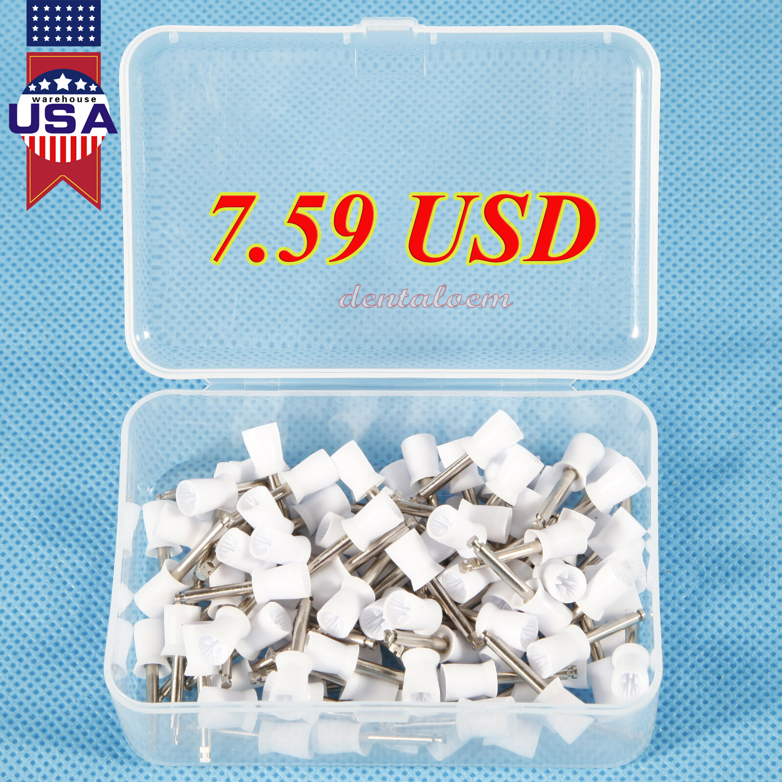 100pcs Dental Latch type Rubber Polishing Cups Brushes Tooth Prophy Polisher WP