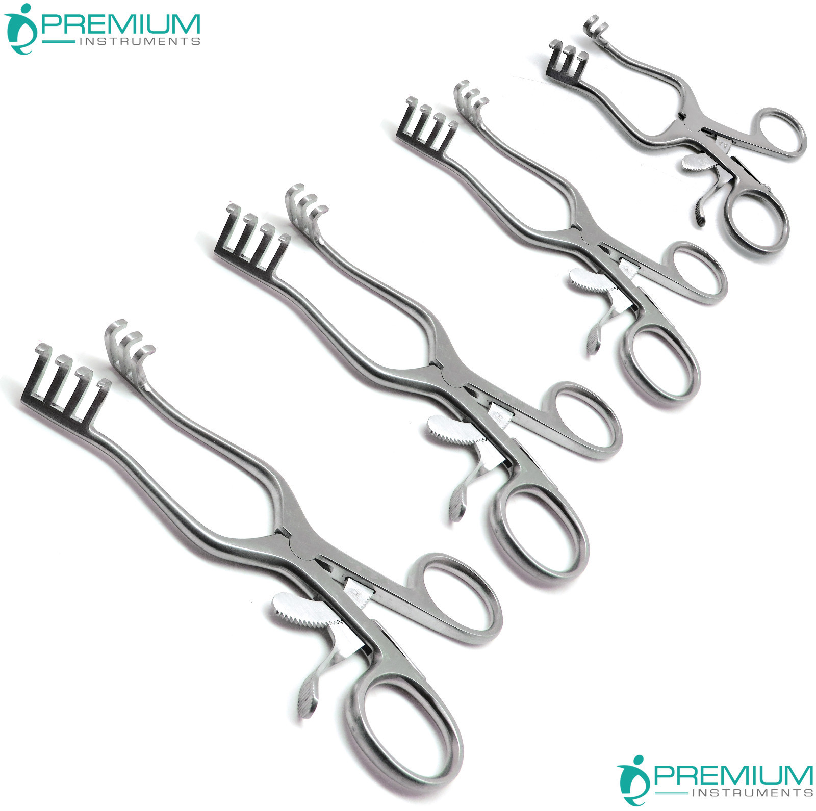 Weitlaner Retractors 4.5″, 5.5″, 6.5″, 7″ Blunt Prongs Surgical New Set of 4