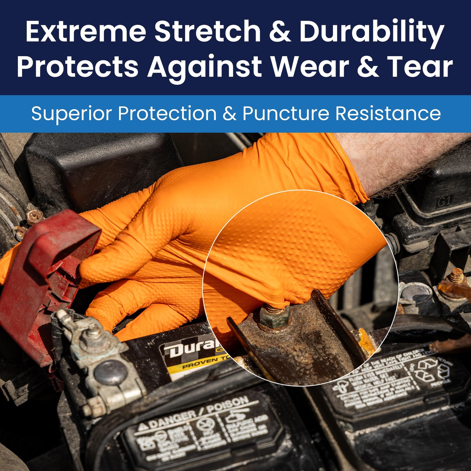 Adenna ProWorks CATCH Disposable Nitrile Gloves – 9 Mil, Heavy Duty Work Rubb…
