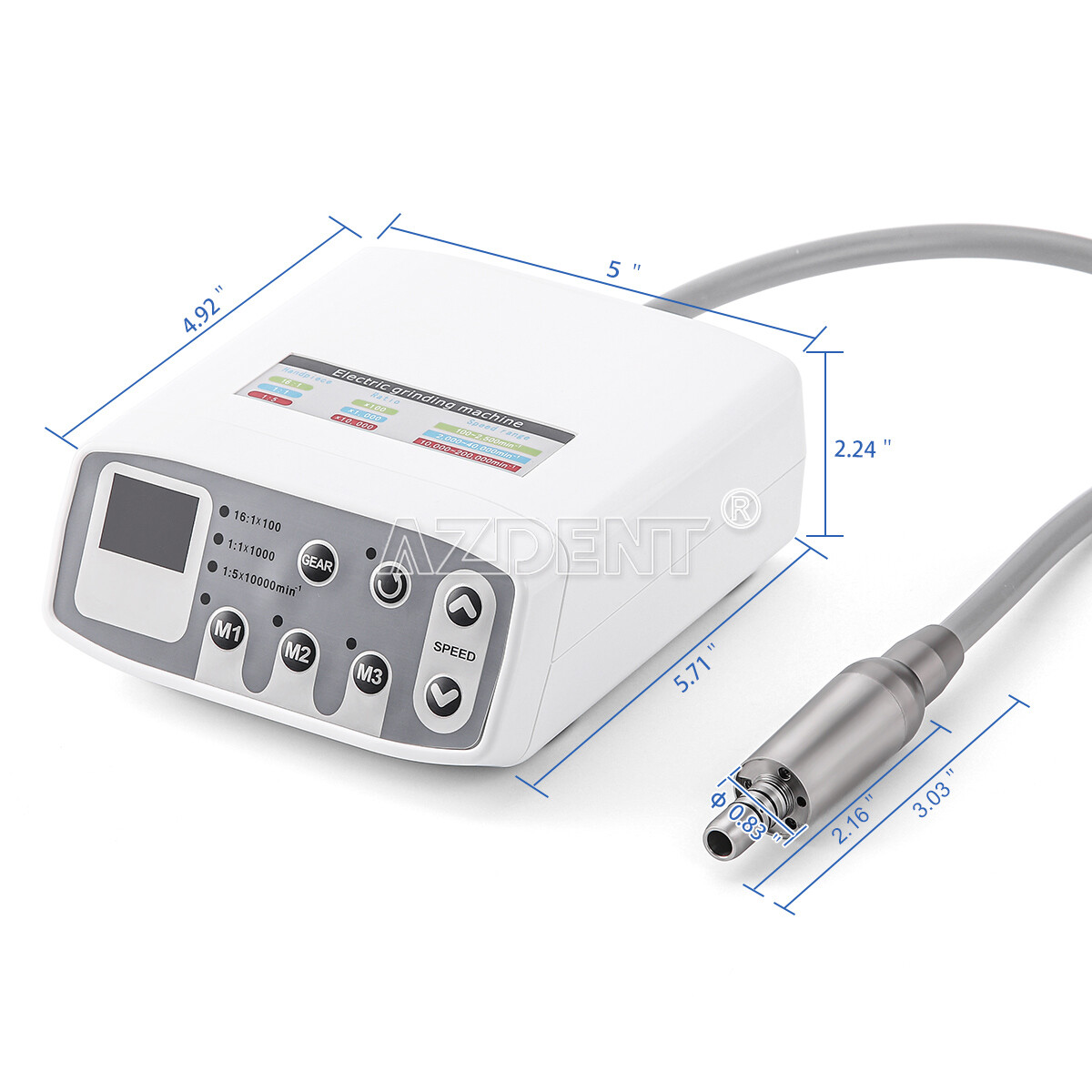 USA Dental LED Electric Brushless Micro Motor /1:5 Increasing Handpiece /FG Burs