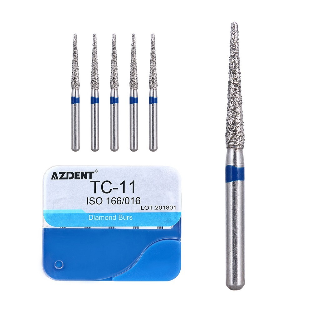 100pcs Dental Diamond Friction Grip Burs for High Speed Handpiece Medium 1.6mm