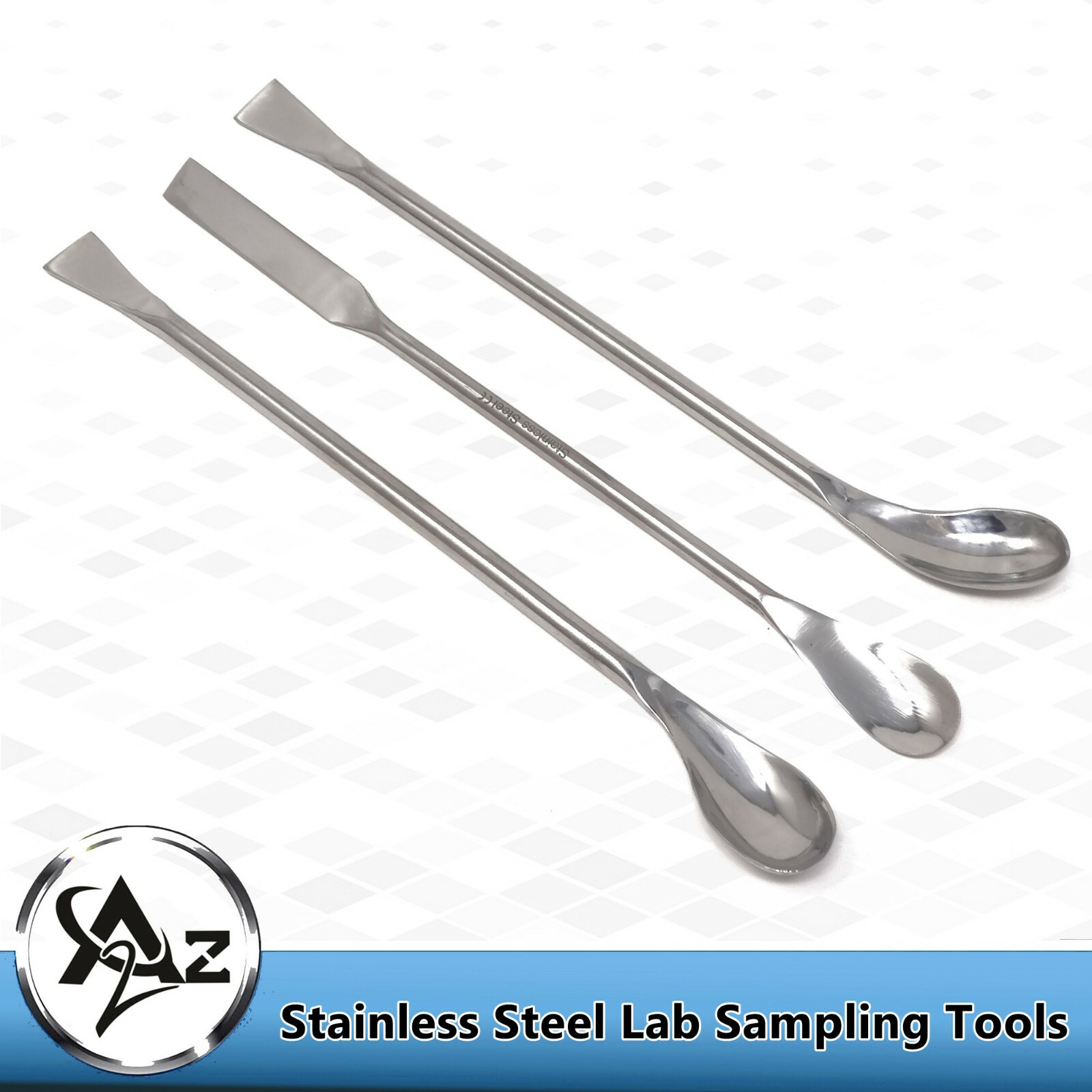 3 Pcs Stainless Steel Lab Spatula Spoon Flat Ends Perfect for Sampling Stirring
