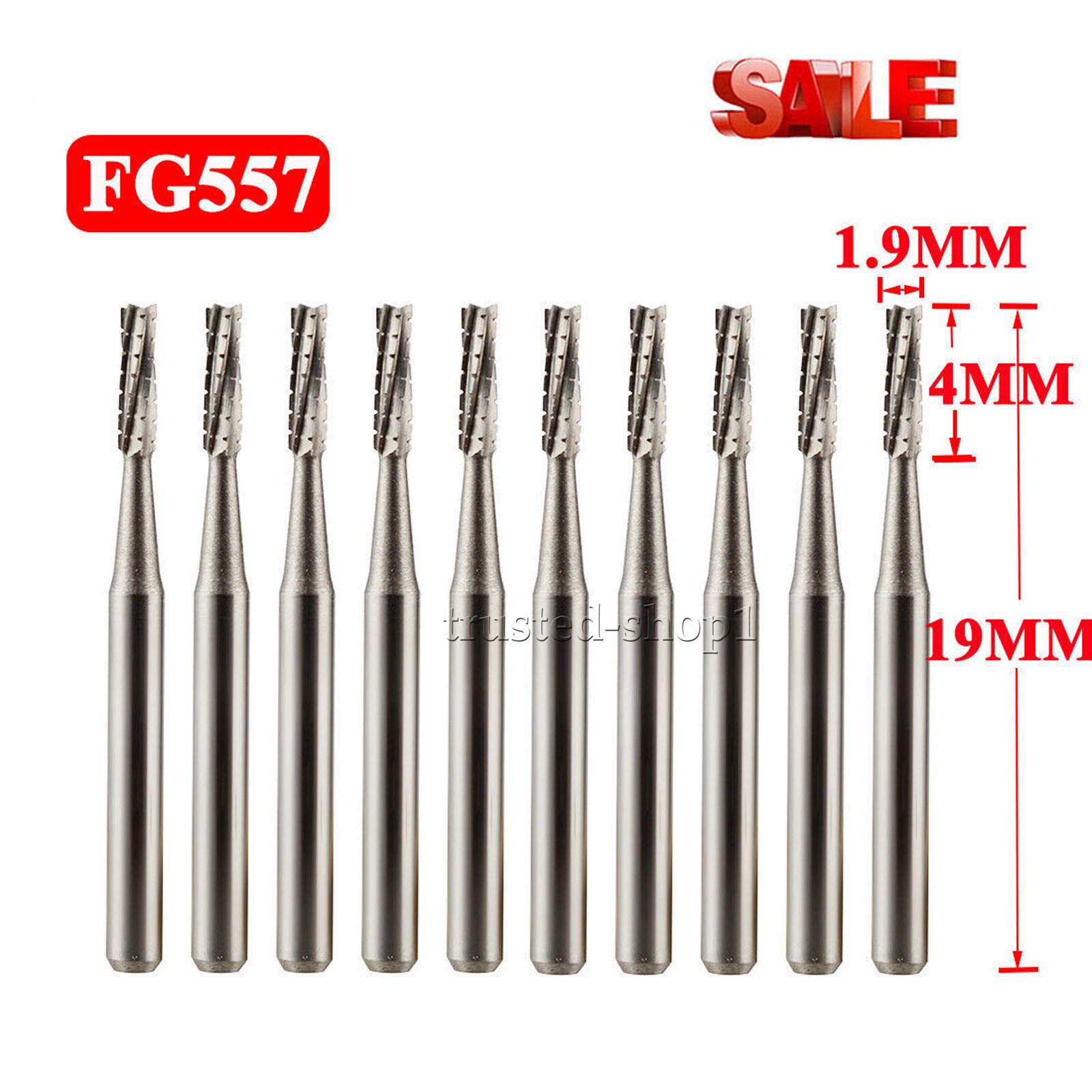 FG557 Carbide Burs Beavers Dental (10-100Pcs) Flat End Cross Cut Fissure