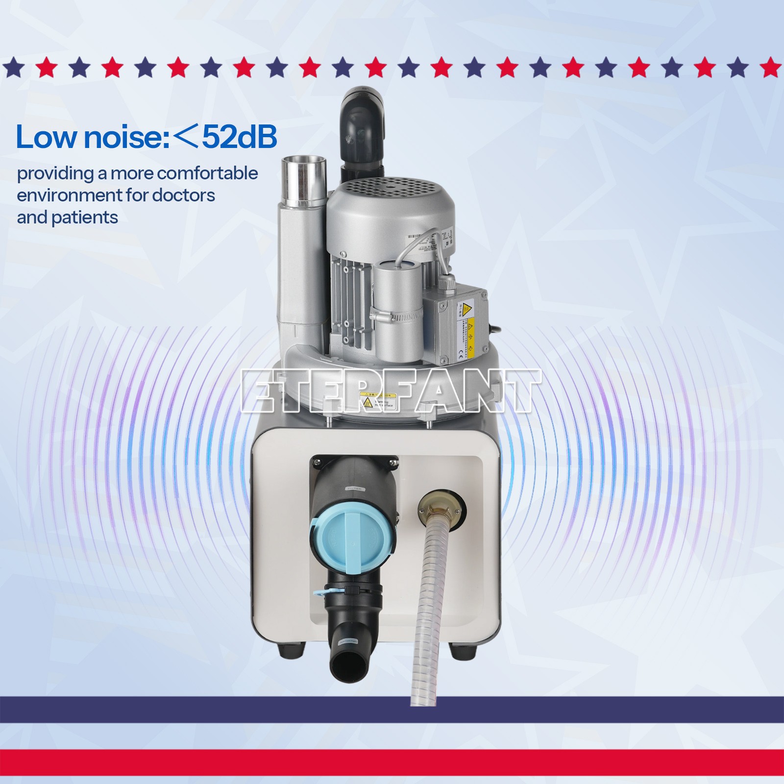 DE-001/DE101 Dental Electric Suction Machine Vacuum System Semi-Dry Equipment US