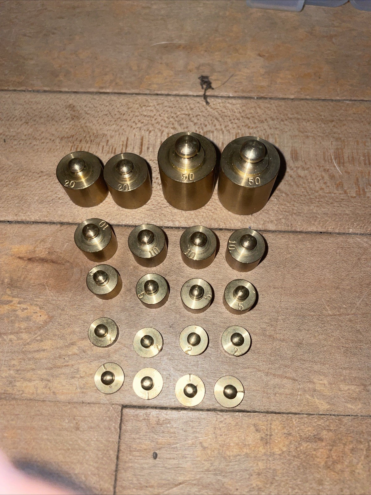 Brass Gram Weight Lot – Scale Calibration- 20 Pieces