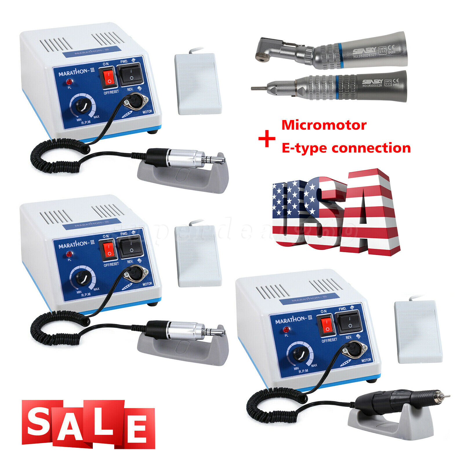 USA Dental Lab Marathon Electric Micromotor N3 /35K RPM Motor Handpiece /Kit